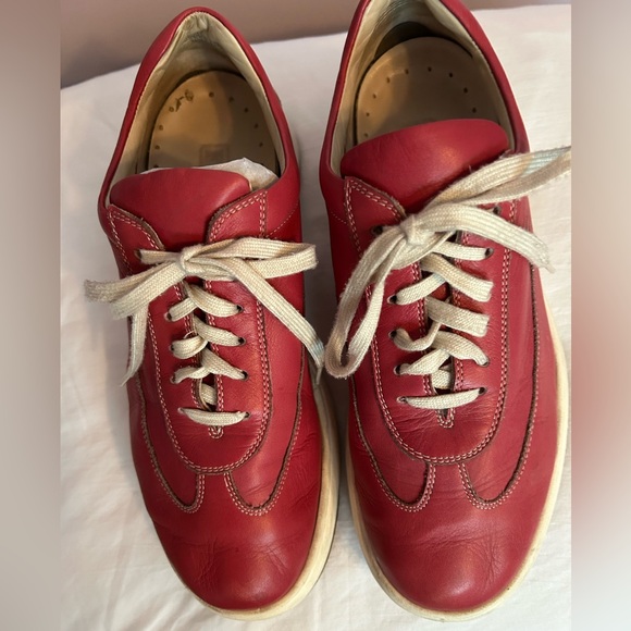 FRATELLI ROSETTI RED LEATHER SNEAKERS - Picture 1 of 5